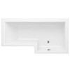 1675mm Right Hand Square Shower Bath and Hinged Screen without Towel Rail-Include Front Panel