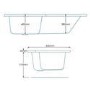 1675mm Right Hand Square Shower Bath and Hinged Screen without Towel Rail-Include Front Panel