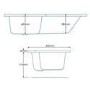 Left Hand L-Shaped Shower Bath with Front Panel and Shower Screen - L1670 x W850mm