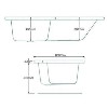 Left Hand L-Shaped Shower Bath with  Front Panel and Hinged Shower Screen and Towel rail - L1670 x W850mm