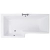 1675mm Left Hand Square Shower Bath (excludes panel)-L Shaped Fixed Screen