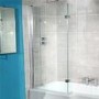 1675mm Left Hand Square Shower Bath (excludes panel)-L Shaped Hinged Screen