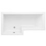 1675mm Left Hand Square Shower Bath and Fixed Screen without Towel Rail-Include Front and End Panel