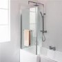 1675mm Left Hand Square Shower Bath and Fixed Screen without Towel Rail-Include Front and End Panel