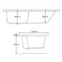 Left Hand L-Shaped Walnut Shower Bath with Screen and Towel Rail - L1670 x W850mm