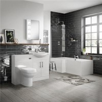 55 Windsor Combi & Albury btw toilet with LH L-Shaped Bath