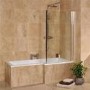 1500mm Right Hand Square Shower Bath  With Hinged Shower Screen and panel