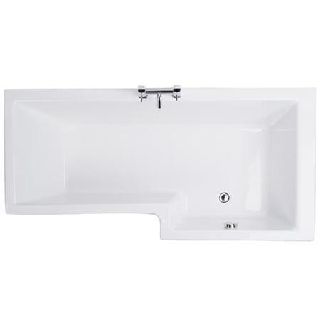 1500mm Right Hand Square Shower Bath  With Hinged Shower Screen and panel