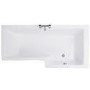 1500mm Right Hand Square Shower Bath  With Hinged Shower Screen and panel