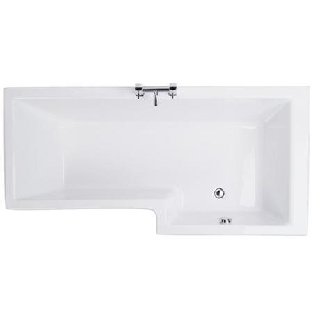 1500mm Right Hand Square Shower Bath with Fixed Screen