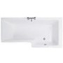 1500mm Right Hand Square Shower Bath with Fixed Screen