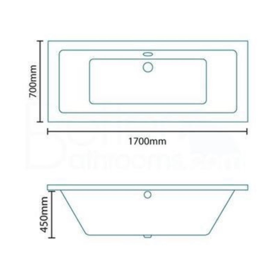 Quatro 1700 x 700 11 Jet Whirlpool Bath