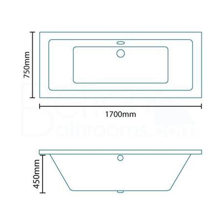 Quatro Bath 1700 x 750 Bath With 11 Jet Whirlpool System