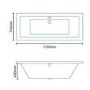 Quatro 1700 x 750 Double Ended Hydrotherapy Bath