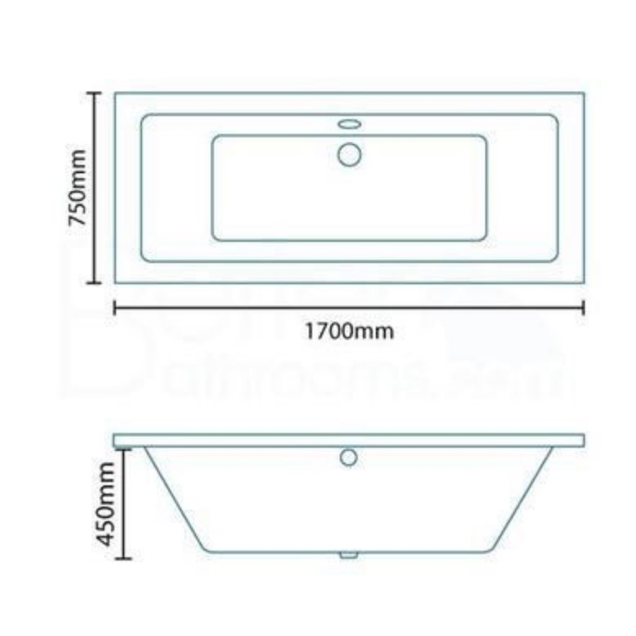 Quatro 1700 x 750 Double Ended Hydrotherapy Bath