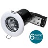 6 Pack - Fixed Fire Rated Downlight - White IP20
