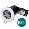 10 Pack - Fixed Fire Rated Downlight - White IP20