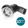 10 Pack Fixed Fire Rated LED Chrome Downlight - Bulbs Included 