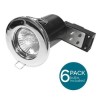 6 Pack Fixed Fire Rated LED Chrome Downlight - Bulbs Included 