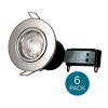 6 Pack - Fixed Fire Rated Downlight - Chrome Twist &amp; Lock