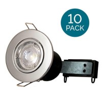 10 Pack - Fixed Fire Rated Spotlight - Chrome Twist & Lock
