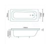 1700 x 700 Anti Slip Steel Bath with Tap Holes and Twin Grips