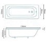 1700 x 700 Steel Bath with Tap Holes & Twin Grips