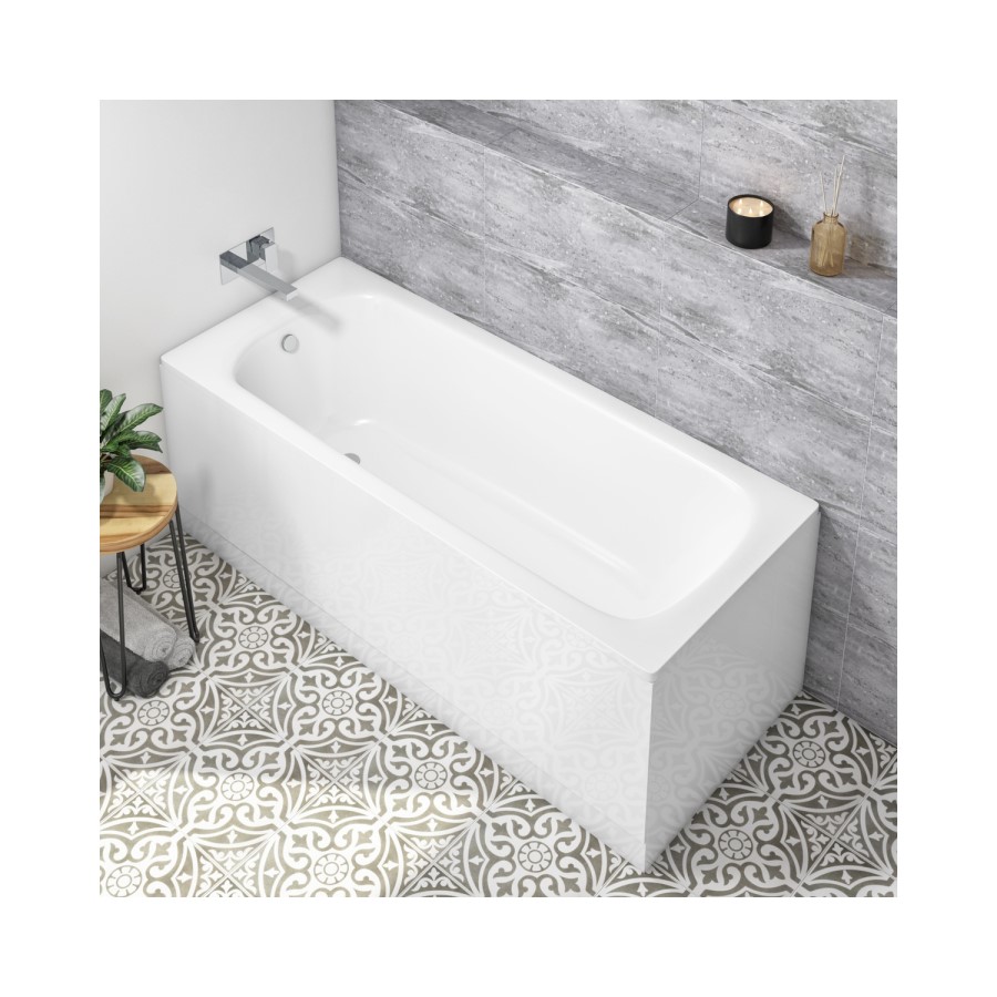 Single Ended Steel Bath With No Tap Holes - 1600 x 700mm