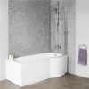 Dee 1600mm Right Hand P-Shaped Shower Bath with 6mm Curved Screen