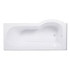 Dee 1600mm Right Hand P-Shaped Shower Bath with 6mm Curved Screen