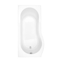 1675 x 850  Left Hand P Shaped Shower Bath with Curved Screen