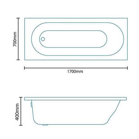 Mono 1700 Single Ended Bath, No Waste, Front Panel, No Screen