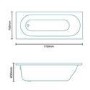 Mono 1700 Single Ended Bath, No Waste, Front Panel, No Screen