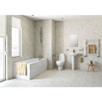 1700mm Straight Bath Suite with Basin & Close Coupled Toilet - Cova