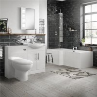 55 Windsor Combi & Santorini btw toilet with LH L-Shaped Bath