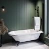 Freestanding Single Ended Shower Bath with Black Feet &amp; Bath Screen - Park Royal