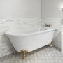 Grade A2 - Freestanding Single Ended Bath with Brushed Brass Feet 1660 x 740mm - Park Royal