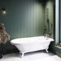 ONLY OPENED - Freestanding Single Ended Shower Bath with White Feet & Bath Screen 1660 x 740mm - Park Royal