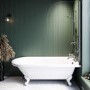 ONLY OPENED - Freestanding Single Ended Shower Bath with White Feet & Bath Screen 1660 x 740mm - Park Royal