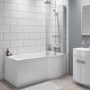 Dee Right Hand P Shape Bath with Front Panel and Screen - 1675 x 800mm