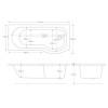 Dee Right Hand P Shape Bath with Front Panel and Screen - 1675 x 800mm