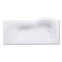 Dee 1675mm Left Hand P-Shaped Shower Bath with 6mm Curved Screen