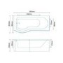 Dee 1675mm Left Hand P-Shaped Shower Bath with 6mm Curved Screen 