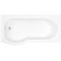 P-Shaped Left Hand Shower Bath with Front Panel and Bath Screen 1675 x 800mm