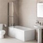 P-Shaped Shower Bath and Curved Screen - Left Hand - L1500 x W800mm