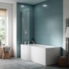Left Hand Shower Bath with Curved Screen - L1500 x W800mm