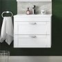Nottingham White 600 Two Drawer Wall Hung Vanity Unit