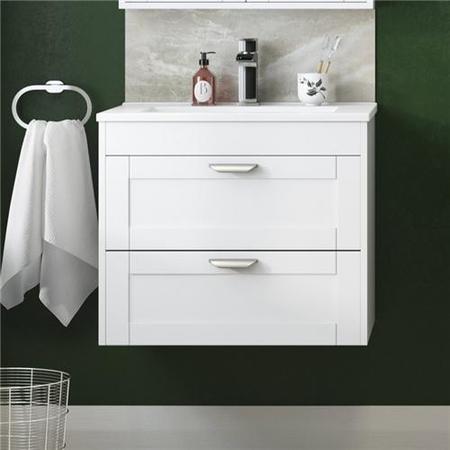 Nottingham White 600 Two Drawer Wall Hung Vanity Unit