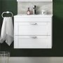 Nottingham White 600 Two Drawer Wall Hung Vanity Unit