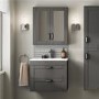 600mm Basin Vanity Unit - Grey Double Drawer - Nottingham Range
